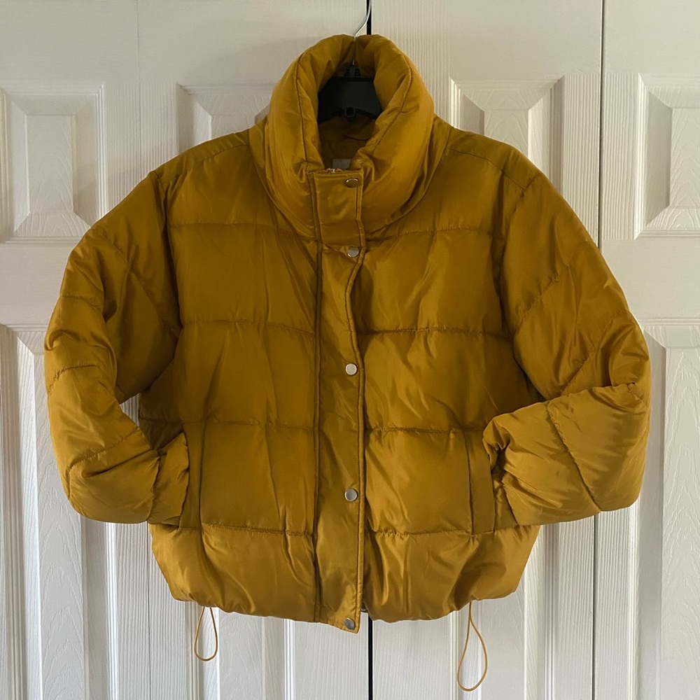 Sebby mustard yellow puffer jacket